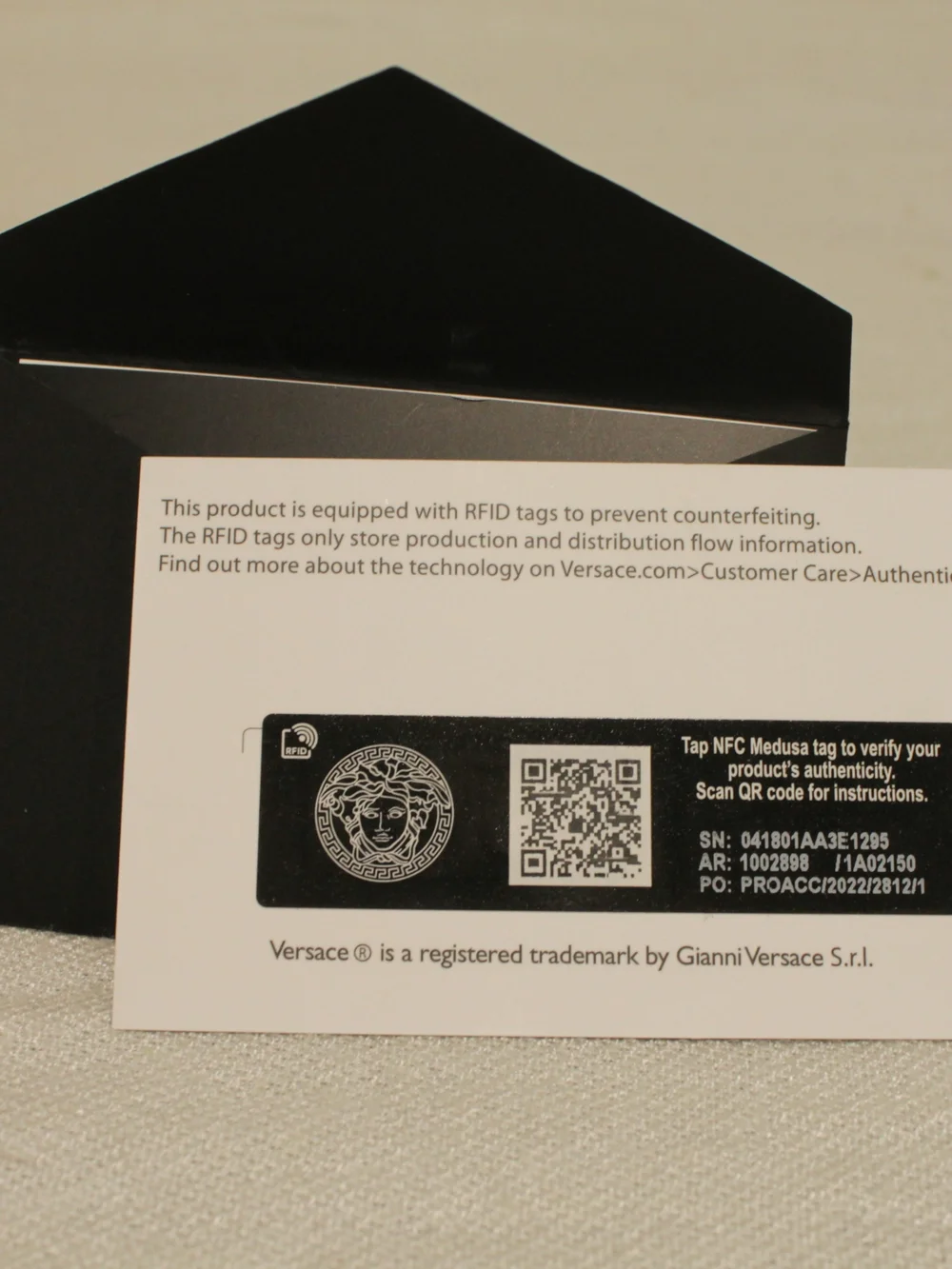 Versace Black Leather Wallet with Authenticity Card
